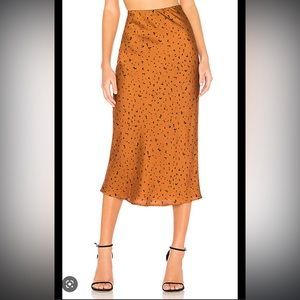 J.O.A. - Animal print midi skirt in Bronze Dot